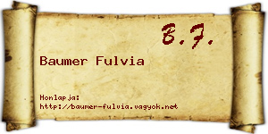 Baumer Fulvia névjegykártya